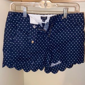 J. Crew Polka Dot Scallop Shorts